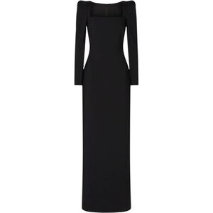 Badgley Mischka Black Puff Sleeves Gown Size 12 MSRP: $695